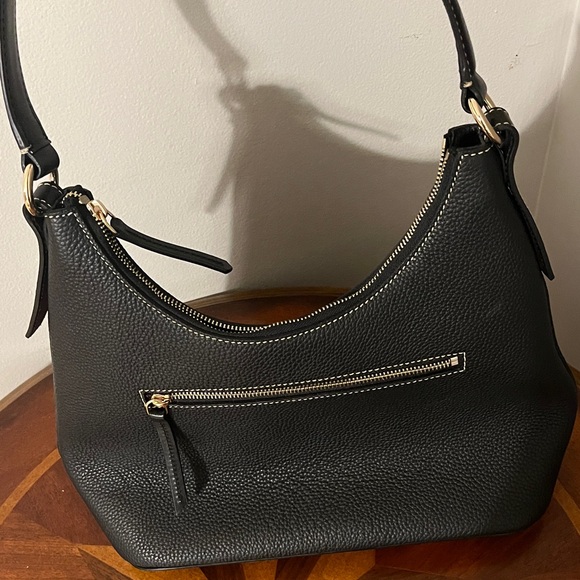 Dooney & Bourke Black Pebble Leather Shoulder Bag - Picture 3 of 5